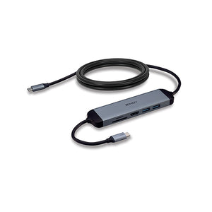 Lindy DST-Micro 140 USB-C Laptop Micro Docking Station with 4K Support 1.4m 60W Charging Cable 43326