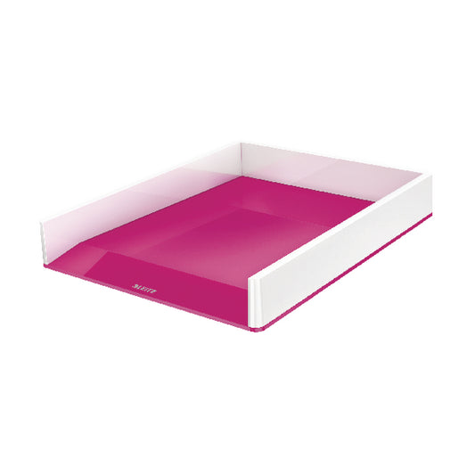 Leitz WOW Letter Tray Dual Colour White/Pink 53611023