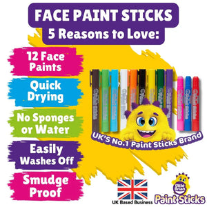 Little Brian Face Paint Sticks - 12 Classic Sticks (Assorted)