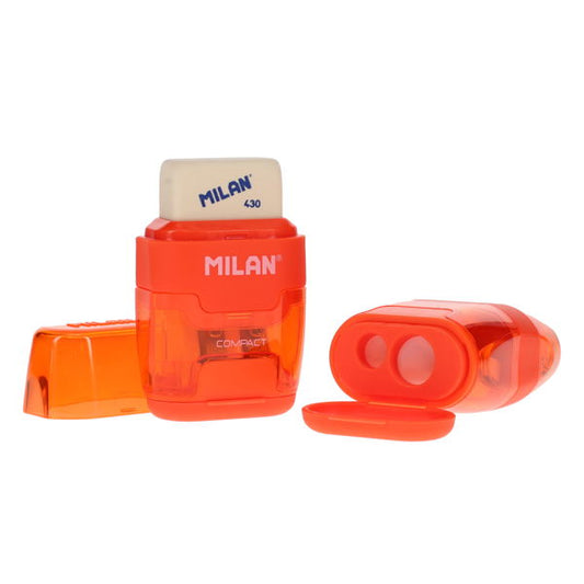 Milan Compact Twin Hole Sharpener & Eraser (Assortment)

