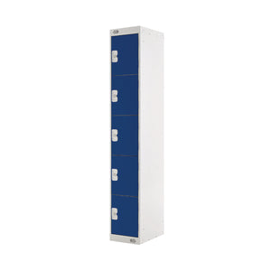 Five Compartment Locker 300x450x1800mm Blue Door MC00061