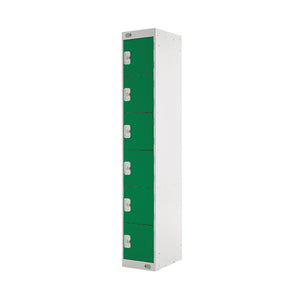 Six Compartment Locker 300x450x1800mm Green Door MC00070