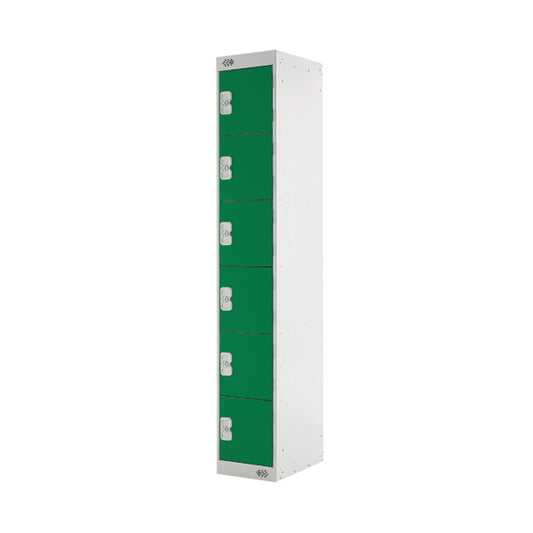 Six Compartment Locker 300x450x1800mm Green Door MC00070