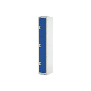 Three Compartment Express Standard Locker 300x450x1800mm Blue Door MC00157