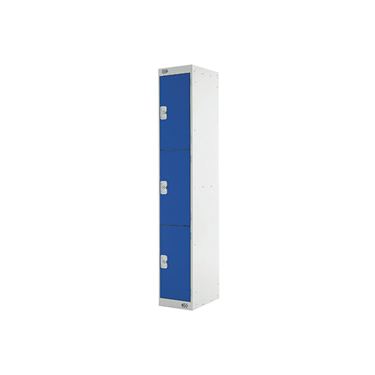 Three Compartment Express Standard Locker 300x450x1800mm Blue Door MC00157