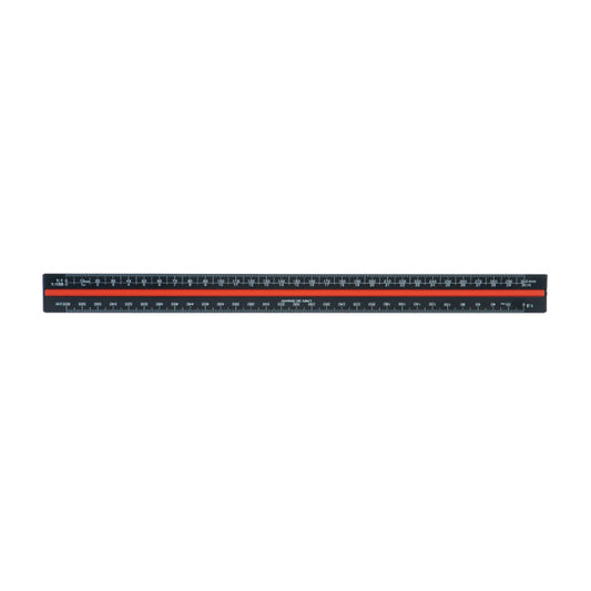 Linex Tri-Scale Ruler 30cm Aluminium Black H382
