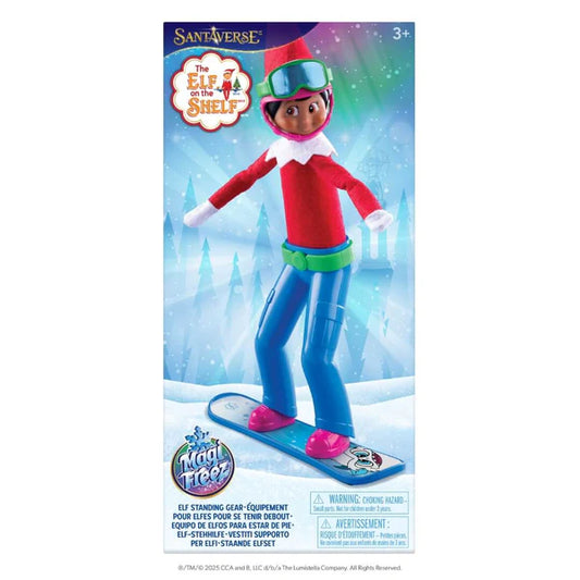 The Elf on the Shelf MagiFreez® - Snowboarder packaging and front of box display 