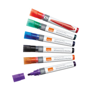 Nobo Liquid Ink Drywipe Marker Assorted (Pack of 6) 1901077