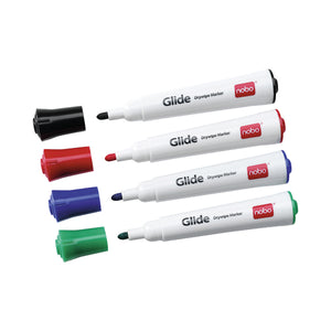 Nobo Glide Drywipe Marker Medium Assorted (Pack of 4) 1902096