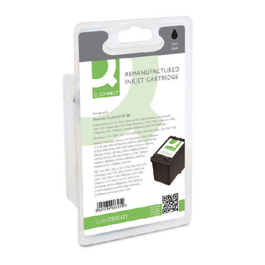Q-Connect HP 56 Remanufactured Black Inkjet Cartridge C6656AE