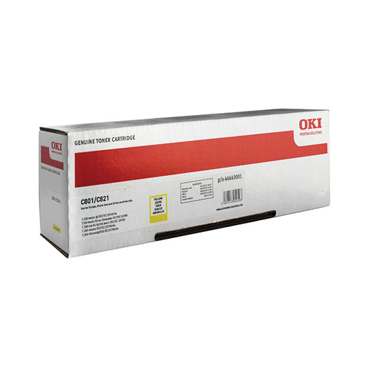 Oki Yellow Toner Cartridge (7,300 Page Capacity) 44643001