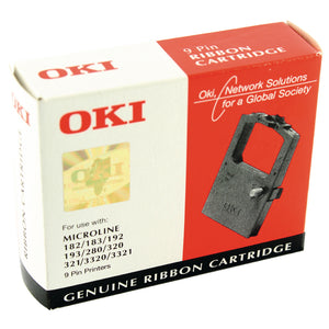 Oki Fabric Ribbon Cassette For Microline 182/183/192/193/280/320/3320/3321 Black 09002303