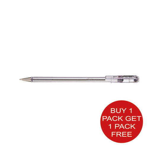 Pentel Superb Fine Ballpoint Pen Black (Pack of 24) Buy One Get One Free