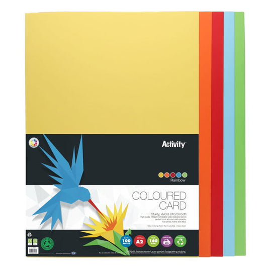 Premier Stationary A2 Rainbow Coloured Card Sheets