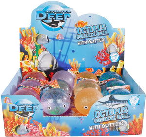Octopus Glitter Squeeze Ball With Suction Cups (Assortment)