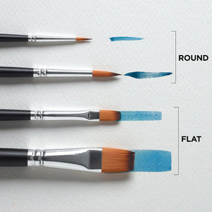 Reeves Watercolour Short Handle Brushes (4 Pack)