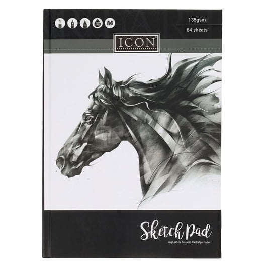 Icon A4 135gsm Hardback Sketch Book (64 Sheets)