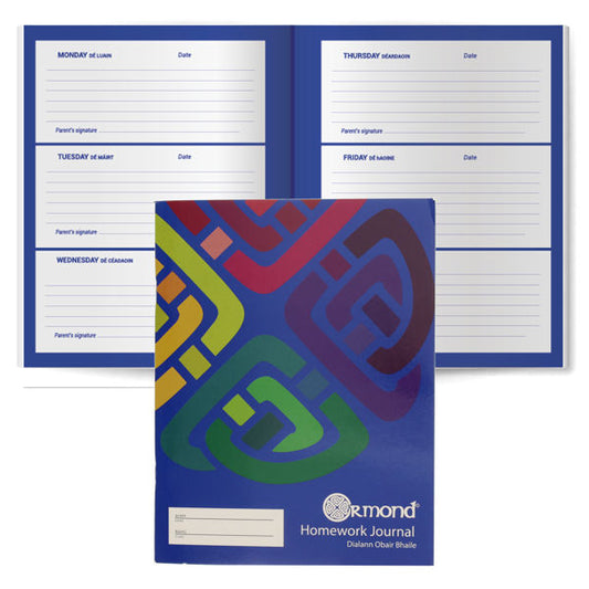 Ormond Primary Homework Journal - Blue