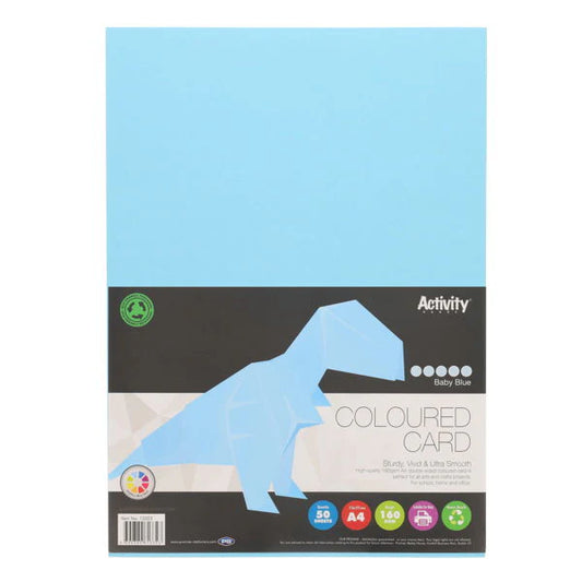 Premier Activity A4 160gsm Card 50 Sheets - Baby Blue