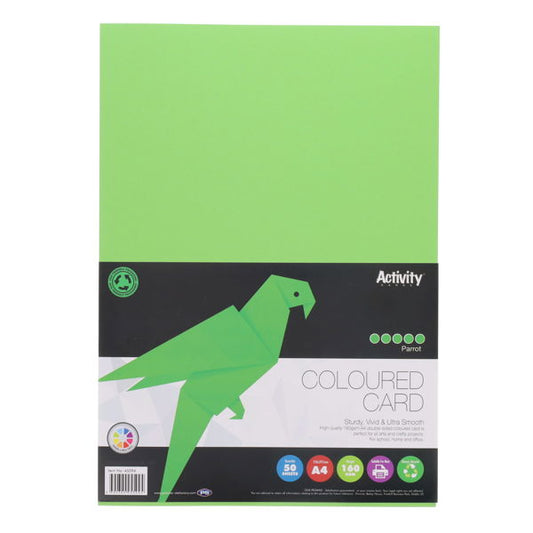 A4 Card - Parrot Green (50 Sheets)