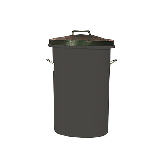 Heavy Duty Cylindrical Storage Bin with Lid Black 311960