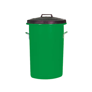 Heavy Duty Coloured Dustbin 85 Litre Green (2 handles on base and 1 on lid for easy handling) 311965