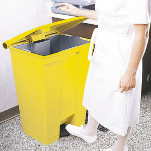 Step On Waste Container 30.5 Litre Yellow (Heavy duty pedal operation for hands free use) 313503