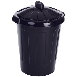 Plastic Dustbin 80 Litre Black 379770