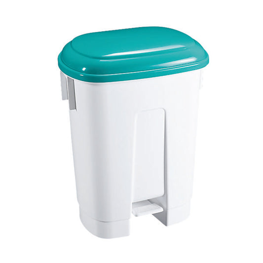 Derby Plastic Pedal Bin 60 Litre White/Green 348015