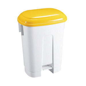 Derby Plastic Pedal Bin 30 Litre White/Yellow 348023