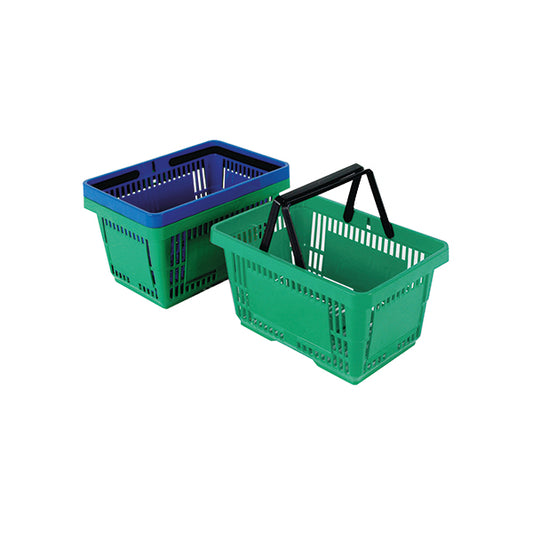 Plastic Shopping Basket Green (Pack of 12) 370767