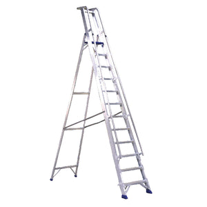 Aluminium Step Ladder With Platform 10 Steps 377860