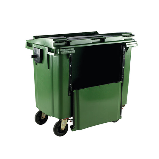 Wheelie Bin with Drop Down Front 1100 Litre Green 377975