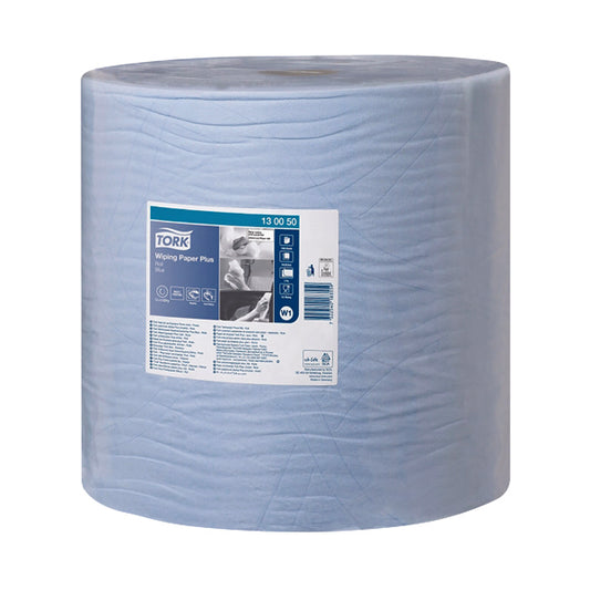 Tork W1 Wiping Paper Plus 2-Ply Blue 130050