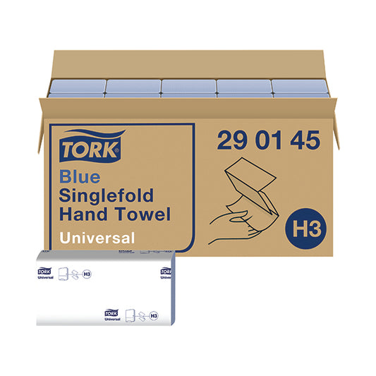 Tork Singlefold Hand Towel H3 Blue 200 Sheets (Pack of 20) 290145