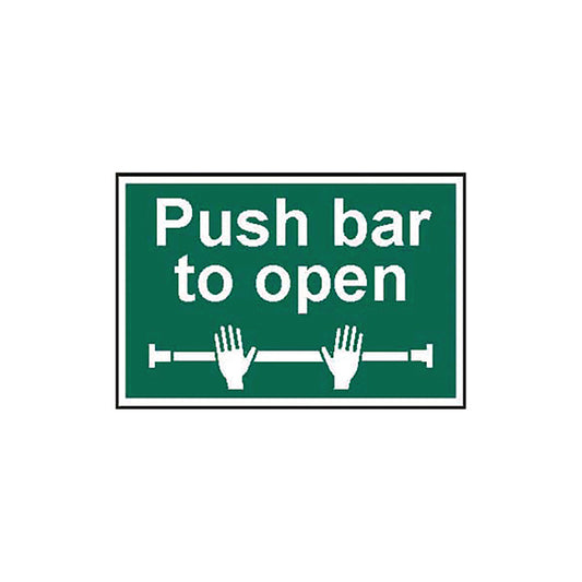 Spectrum Safety Sign Push Bar To Open PVC 300x200mm 1523