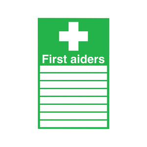 Safety Sign First Aiders 300x200mm PVC FA01926R