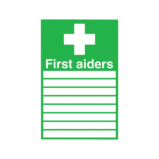 Safety Sign First Aiders 300x200mm PVC FA01926R