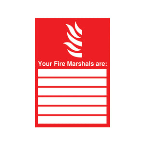 Safety Sign Your Fire Marshals A4 PVC FR09850R