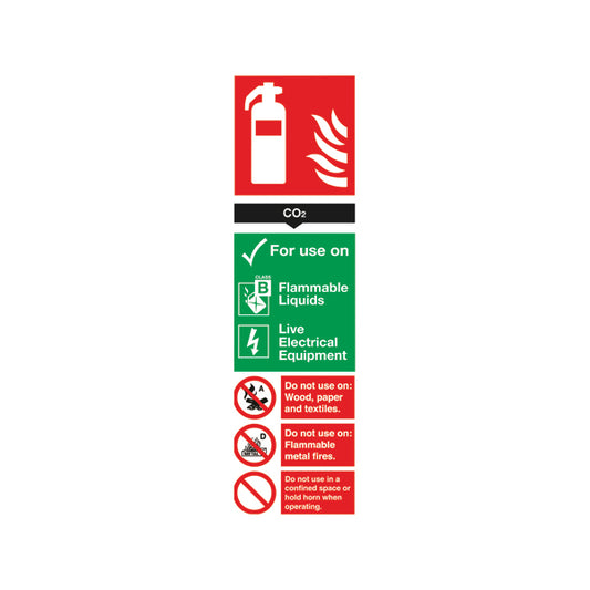 Safety Sign Carbon Dioxide Fire Extinguisher 300x100mm PVC FR02125R