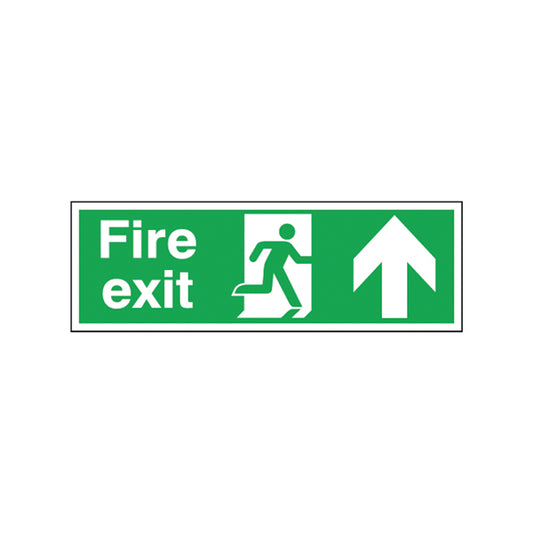 Safety Sign Fire Exit Up 150x450mm Self-Adhesive EB09A/S