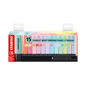 Stabilo Boss Original Highlighters Desk Set Pastel (Pack of 15) 7015-02-5