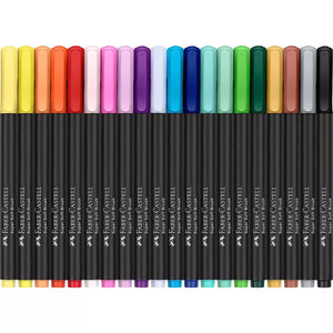 Faber Castell Black Edition -  Felt Tip Pens in Assorted Colours (Pack of 20)