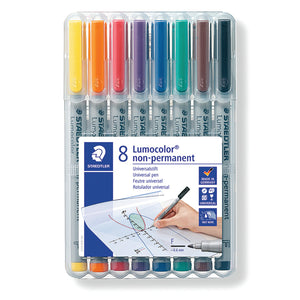 Staedtler Lumocolor Non-Permanent Fine Assorted (Pack of 8) 316 WP8