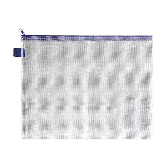 BDS Mesh Zip Bag 360x275mm Blue (Pack of 5) ZIPPER BLUE