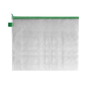 BDS Mesh Zip Bag 405x315mm Green (Pack of 5) ZIPPER GREEN