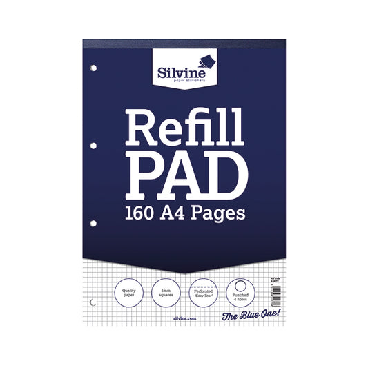 Silvine 5mm Square Headbound Refill Pad A4 160 Pages (Pack of 6) A4RPX