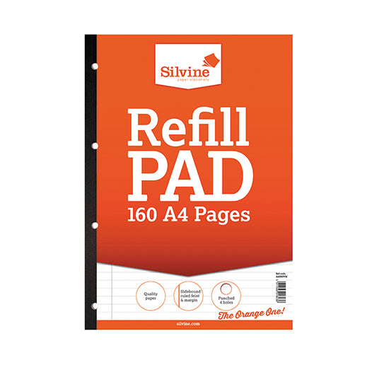 Silvine Ruled Sidebound Refill Pad A4 160 Pages (Pack of 6) A4SRPFM