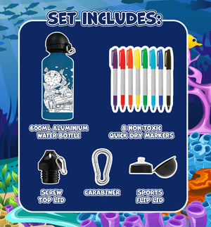 Create Your Own Water Bottle Set - Sea Life