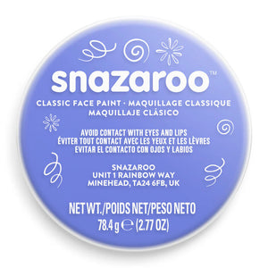 Snazaroo face paint container with blue lid and white label on a white background